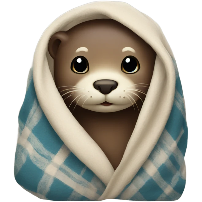 Otter in blanket emoji