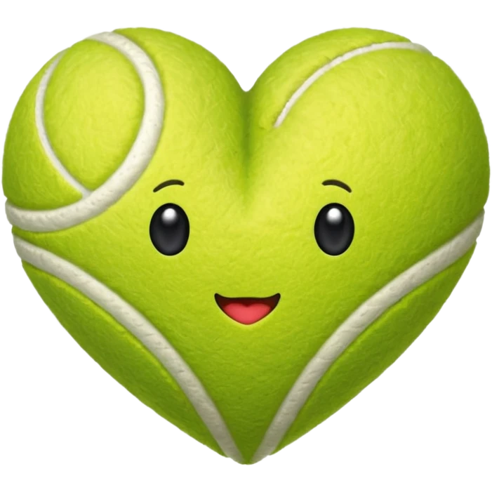tennis shape heart no face emoji
