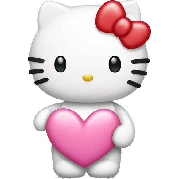 hello kitty with heart emoji