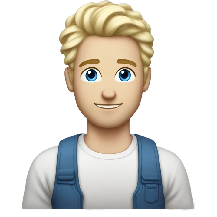 full body light curl blonde 30yo man blue eyed pale skin emoji