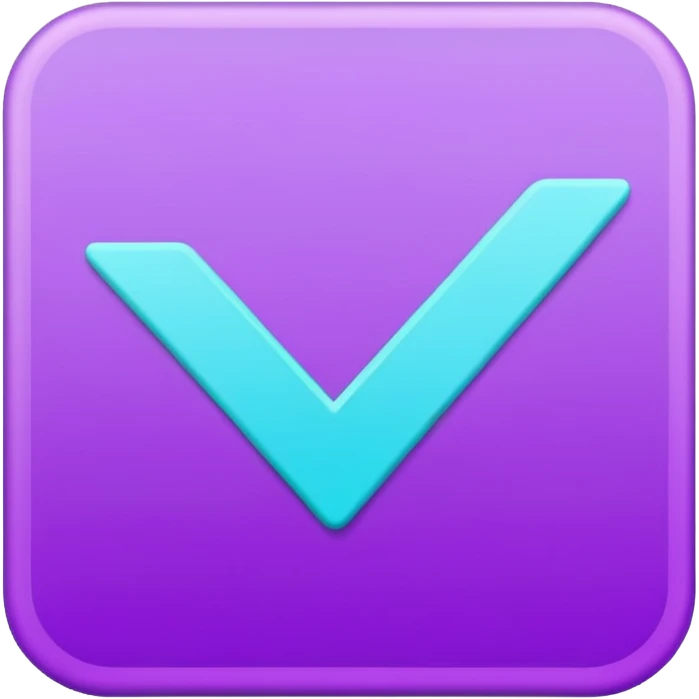 purple and cian checkmark emoji