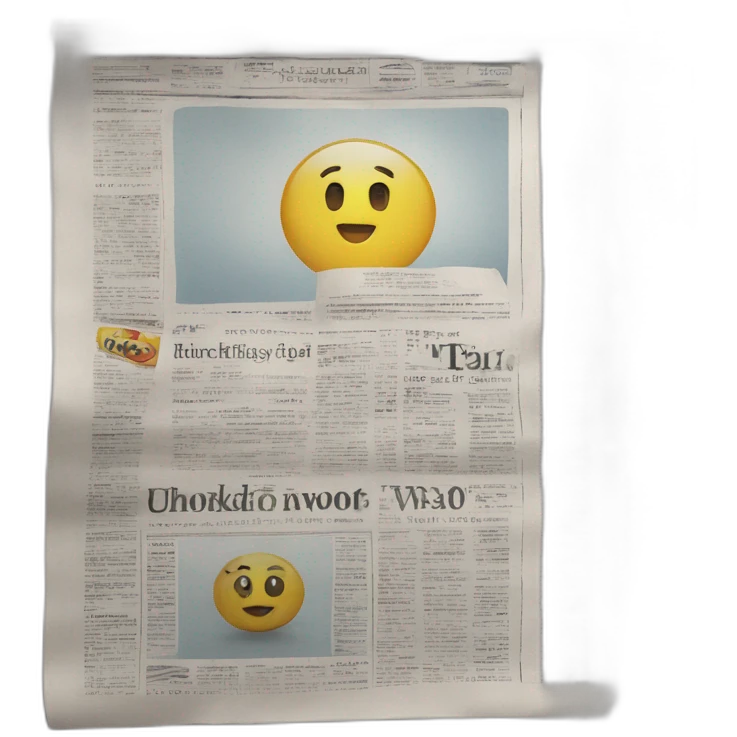 newspaper with image of an advert emoji