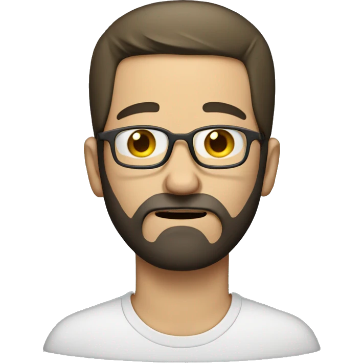 white man crying with head in hands with glasses and dark beard emoji