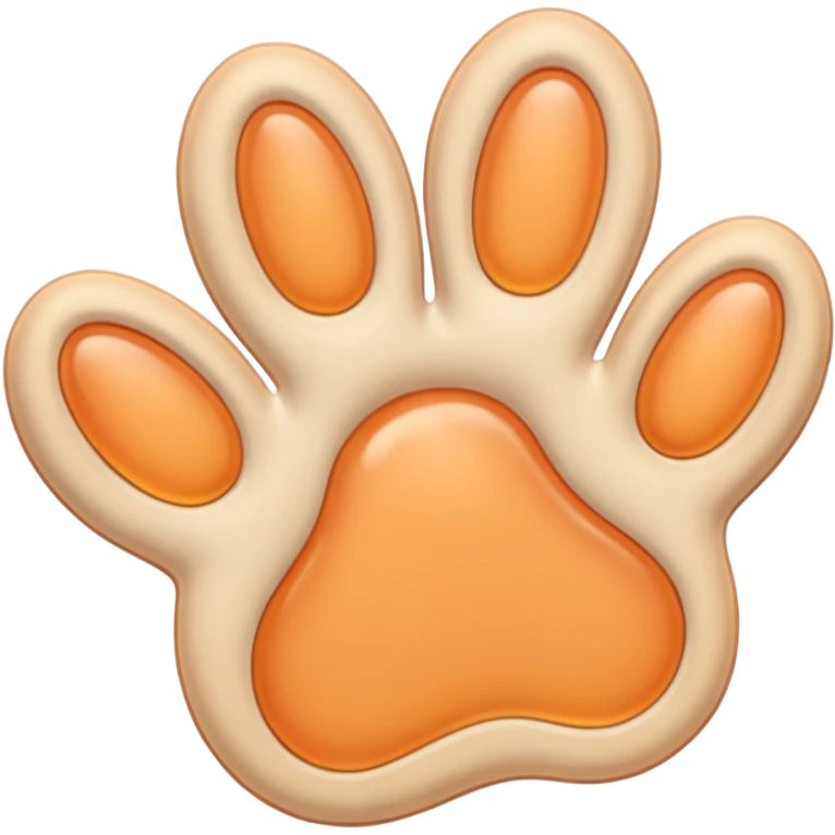 a very light pale pastel apricot pawprint emoji