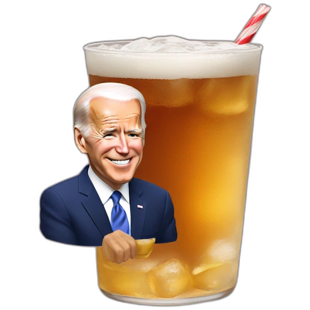 Joe Biden drink a bear emoji