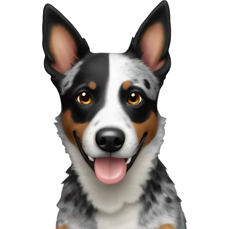 Australian cattle dog black and white emoji