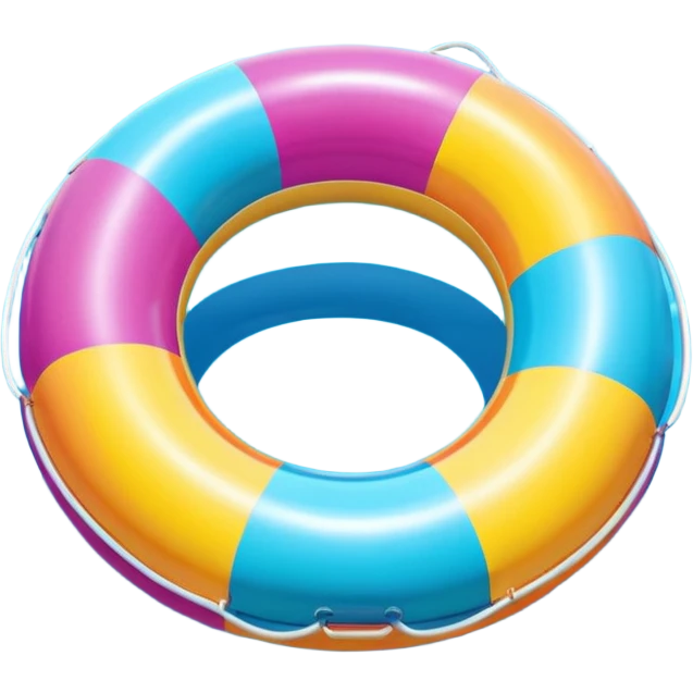 inflatable pool float object icon, colorful swimming ring, glossy plastic texture, summer vibe, 3D cartoon, mobile game icon style, centered, clean background, no text, no watermark
 emoji