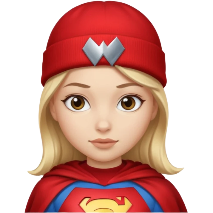 girl superhero with beanie emoji