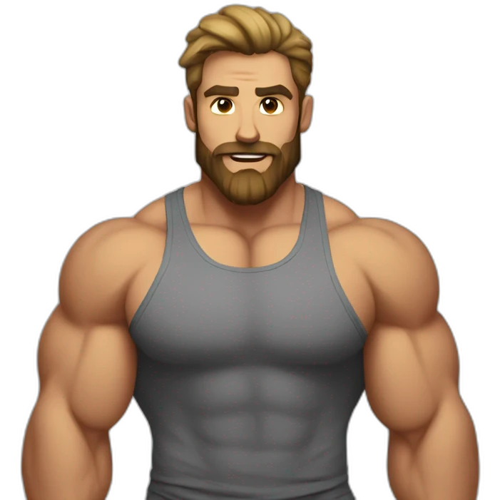 Bearded swole bro emoji