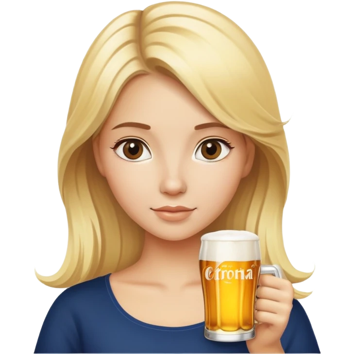 blonde girl with corona beer emoji
