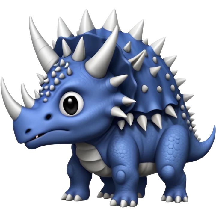 cute triceratops angry, black and white emoji