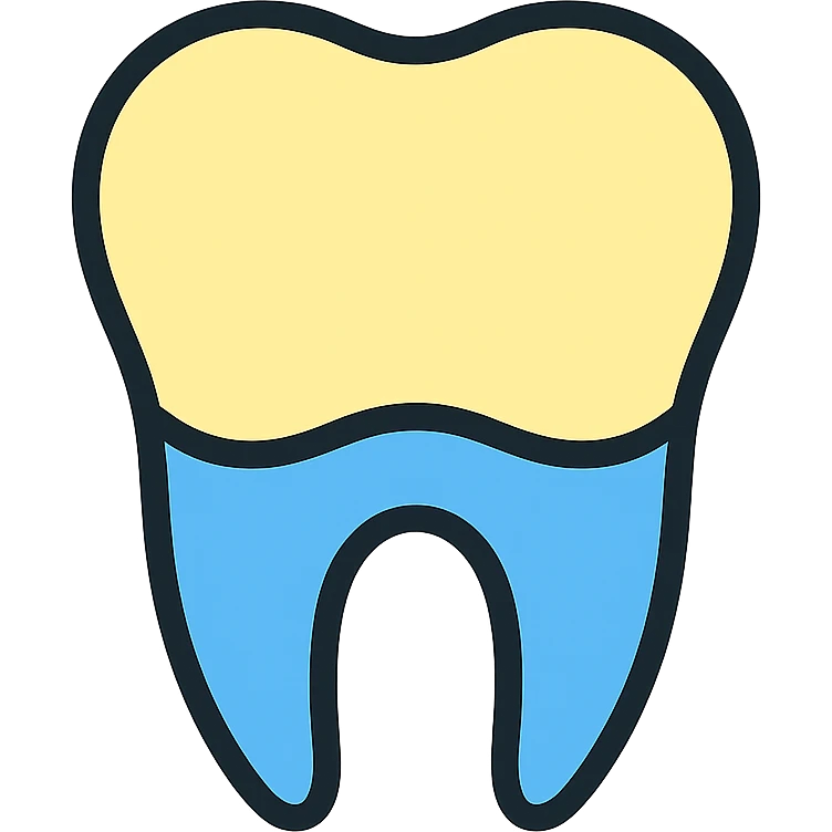 single tooth modern friendly color outline icon emoji