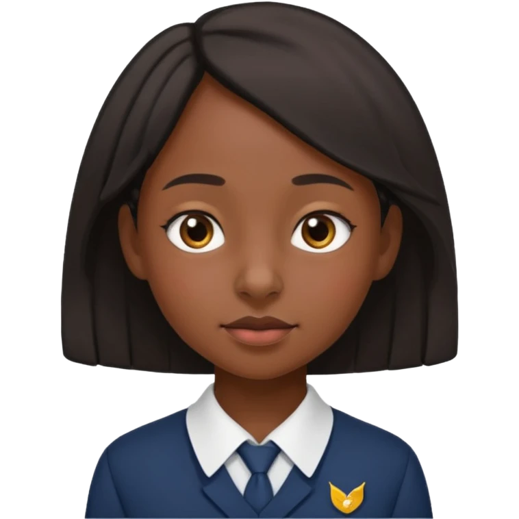 School uniform black girl. Right corner but more upturned nose emoji