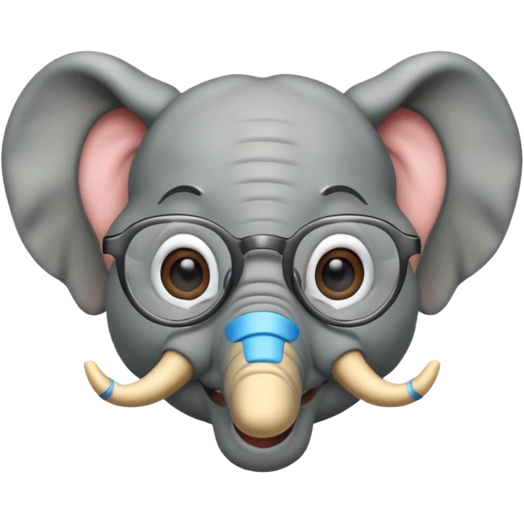 gözlüklü filler emoji