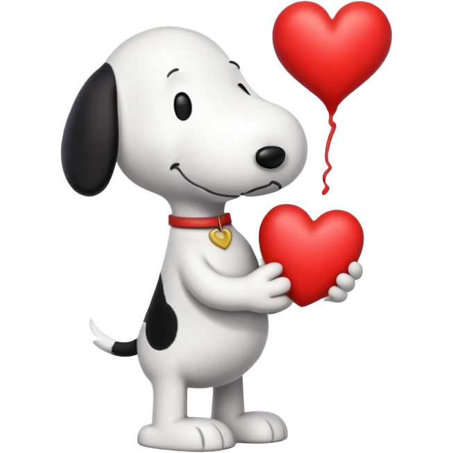 Snoopy holding heart  emoji