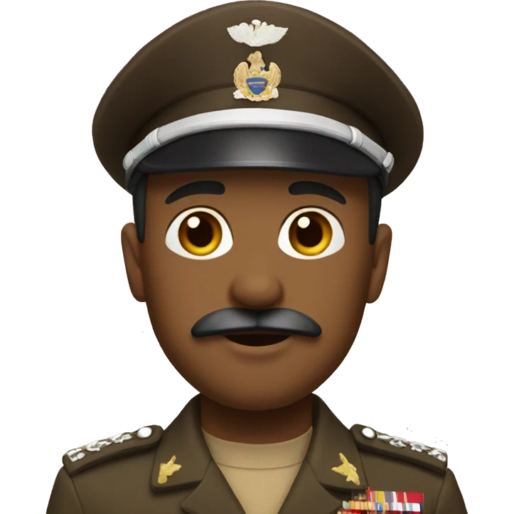 man with small mustache wearing brown military uniform emoji