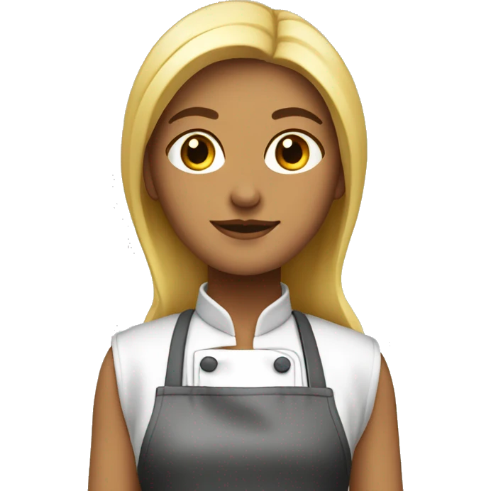 Cocinera rubia PELO LARGO DELANTAR NEGRO emoji