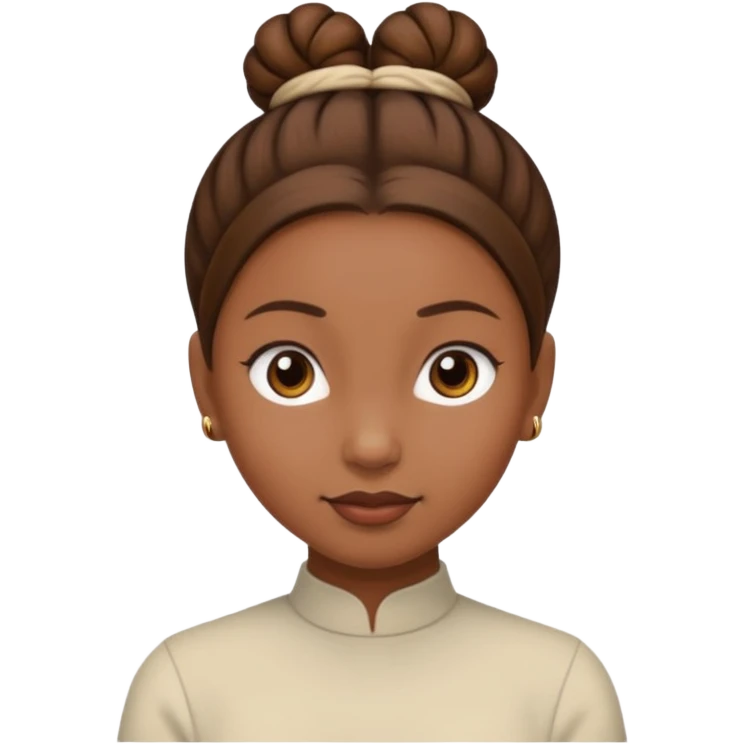 cô ý tóc nâu và búi tóc  emoji