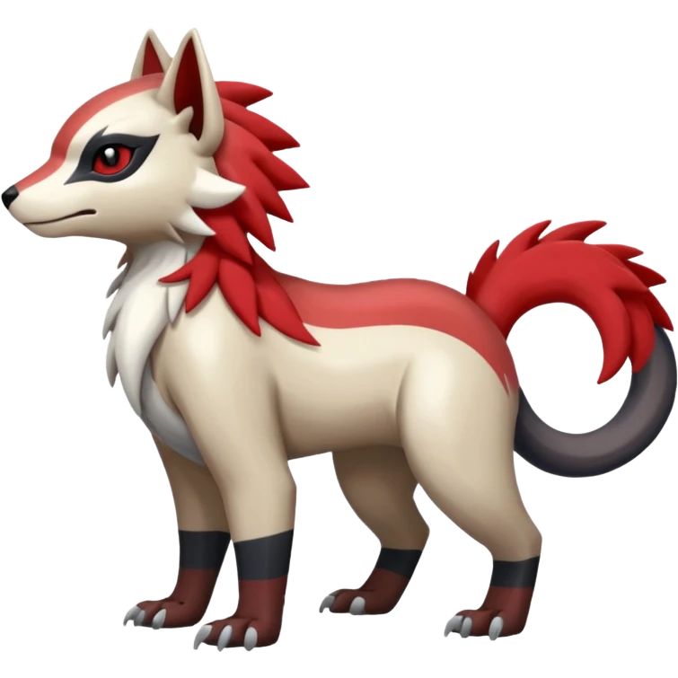 Shiny Brown Red Black Grey White Beige Linoone-Absol-Trico-Hybrid (Full body) emoji