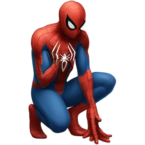 Spider-Man praying on his knees emoji