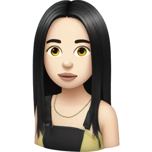 Billie eilish avec des cheveux noir emoji