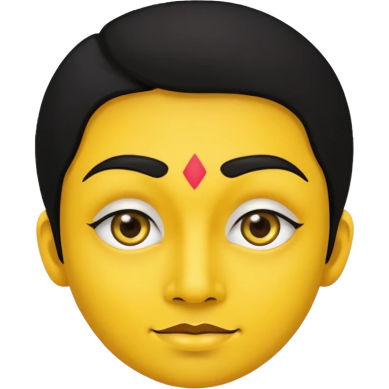 Yellow face with black bindi emoji