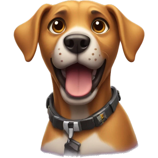 Dog playing fortnite emoji