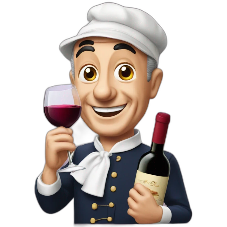 louis de Funès with wine emoji
