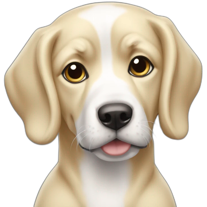 perro blanco orejas blonde emoji