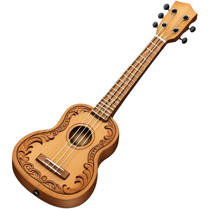 Ukulele with Hawaiian carvings emoji