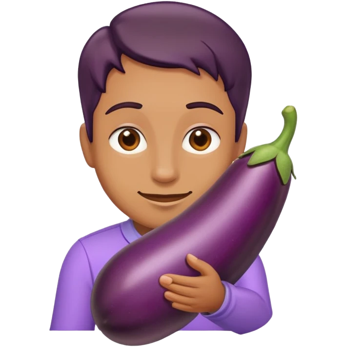 Hand shaking eggplant emoji