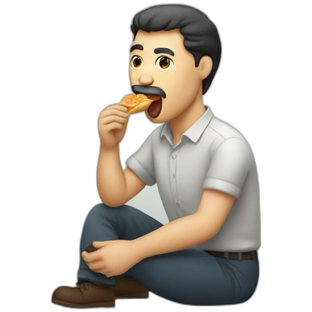 Man eating the communist symbol emoji