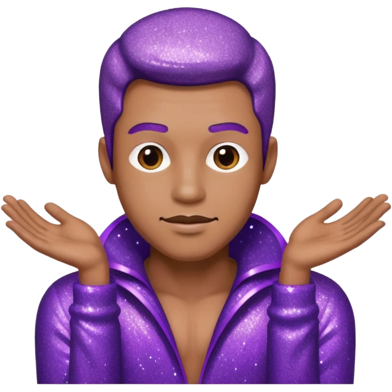 man office supervisor wearing glitter purple glittery clothes emoji