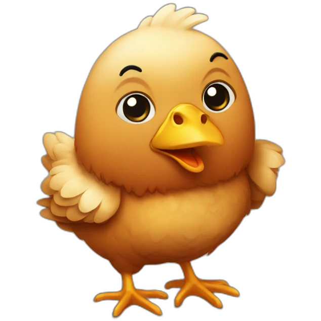 Chicken with bear emoji