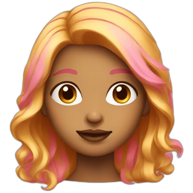 girl with golden and pink hair emoji