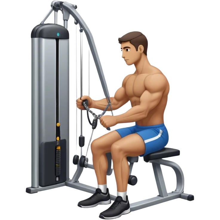 side-view man cable-machine tricep-pushdown emoji