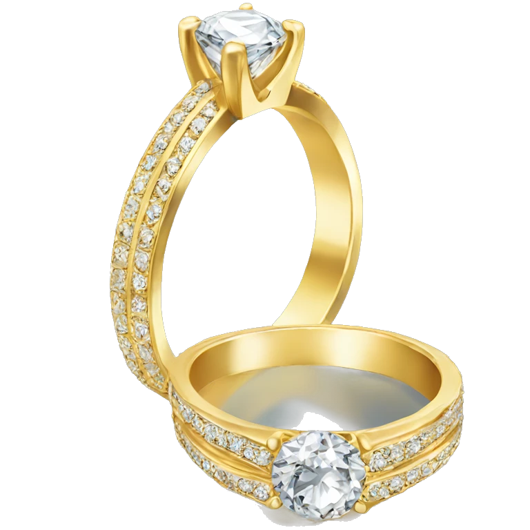 Gold wedding ring one big Diamond  emoji