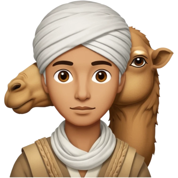 Desert Nomad Traveler with camel emoji