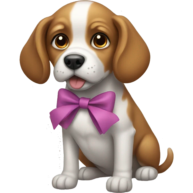 Dog with bow emoji