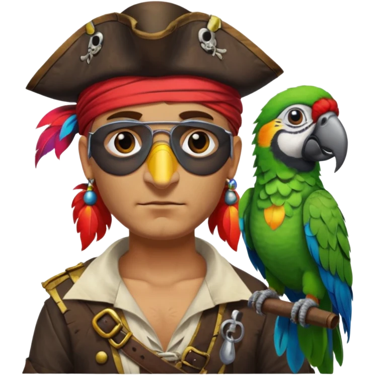 pirate and parrot emoji