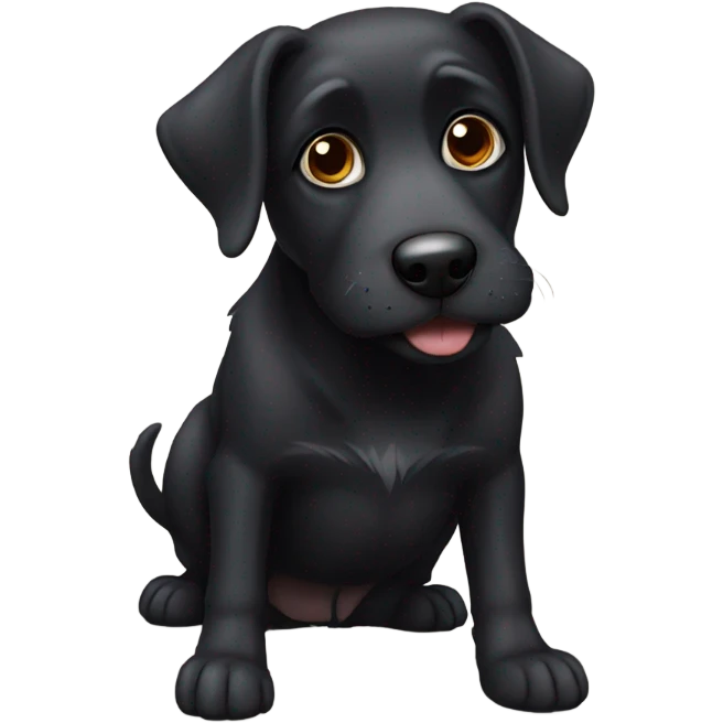 old black mixed breed dog emoji