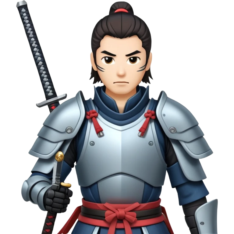 male tech nomad samurai with cybernetic armor and katana emoji