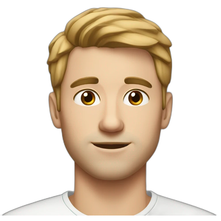 30 year old white man with short brown hair thick eyebrows and hoop earrings emoji