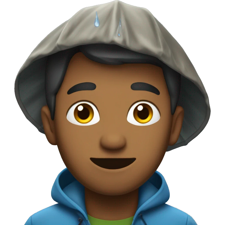 un hommes sous la pluie  emoji