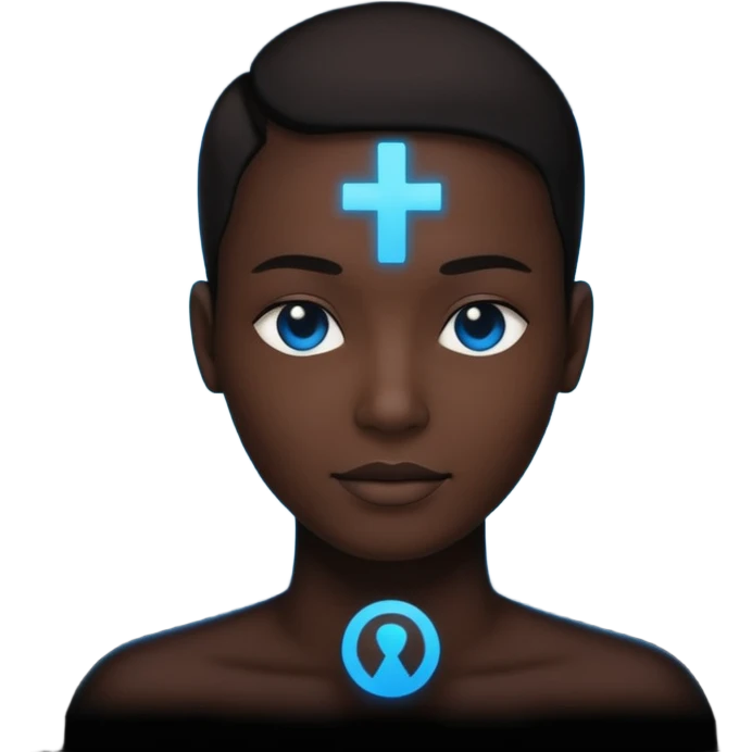 person silhouette with AI symbol above emoji