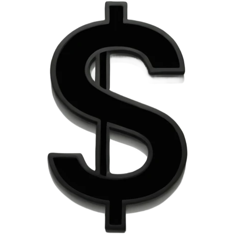 Black dollar sign emoji