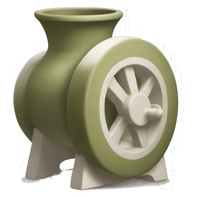 Olive green and white pottery wheel  emoji