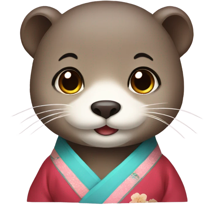 a otter face wearing traditional korean hanbok emoji