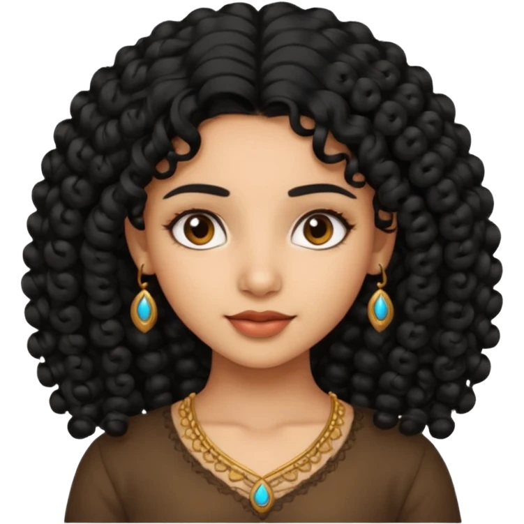 a pretty indian curly haired girl  emoji