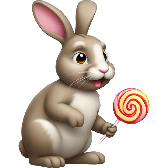 bunny eating lollipop  emoji